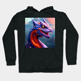 Blue, Red, and Purple Spiked Dragon Hoodie